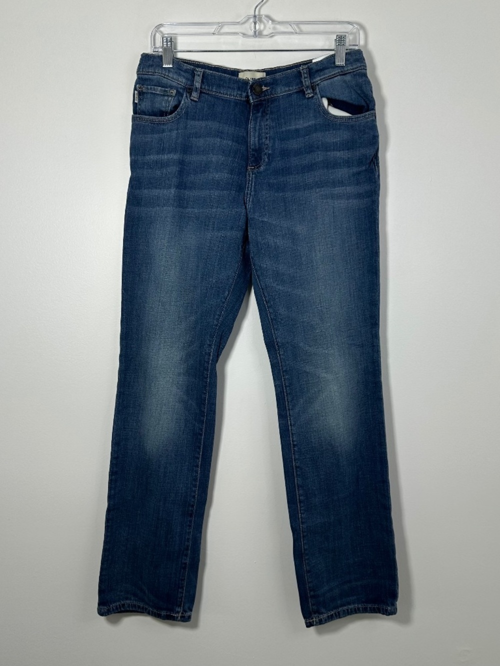 DL1961 Brady Slim Fit Straight Navy Blue Jeans Boys Size 18 Whiskering Pattern